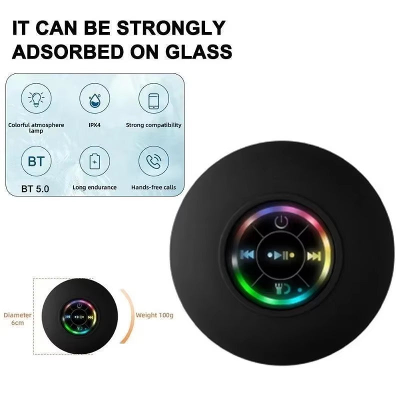 Portable Suction Cup Waterproof Luminous Bluetooth Speaker