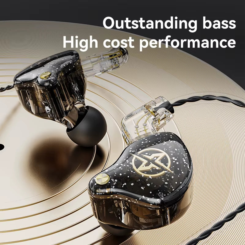 X2 Pro 3.5Mm Detachable Wired Headphones Double Dynamic Hifi Earphone Bass Headset Stereo Musician Monitor Earbuds Sport Running